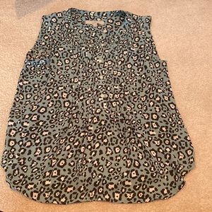 Loft blue leopard print top